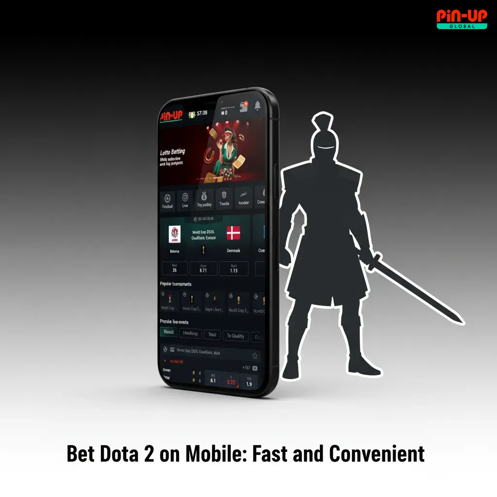 Mobile screen with Dota 2 esports betting odds on Pin-Up app in Nigeria, NGN stake, live updates and cashout.