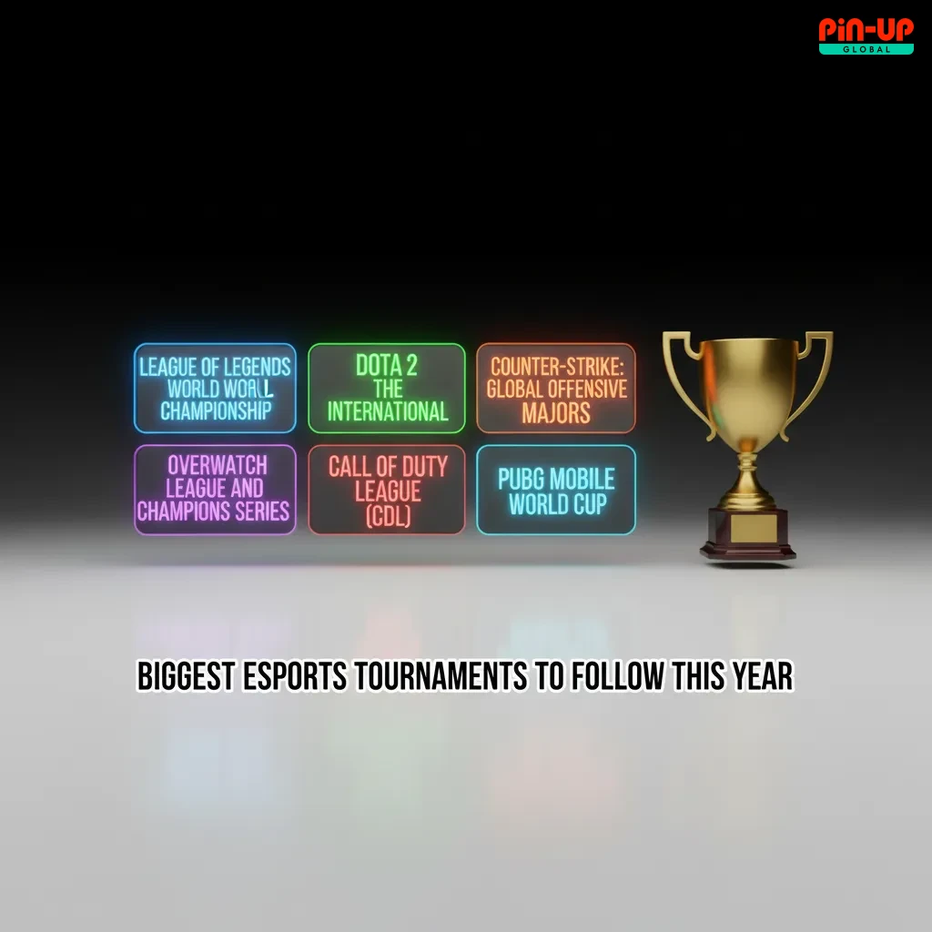 Table of biggest esports tournaments by game (Dota 2, CS2, LoL, Valorant), with add-to-favorites match-time reminders.