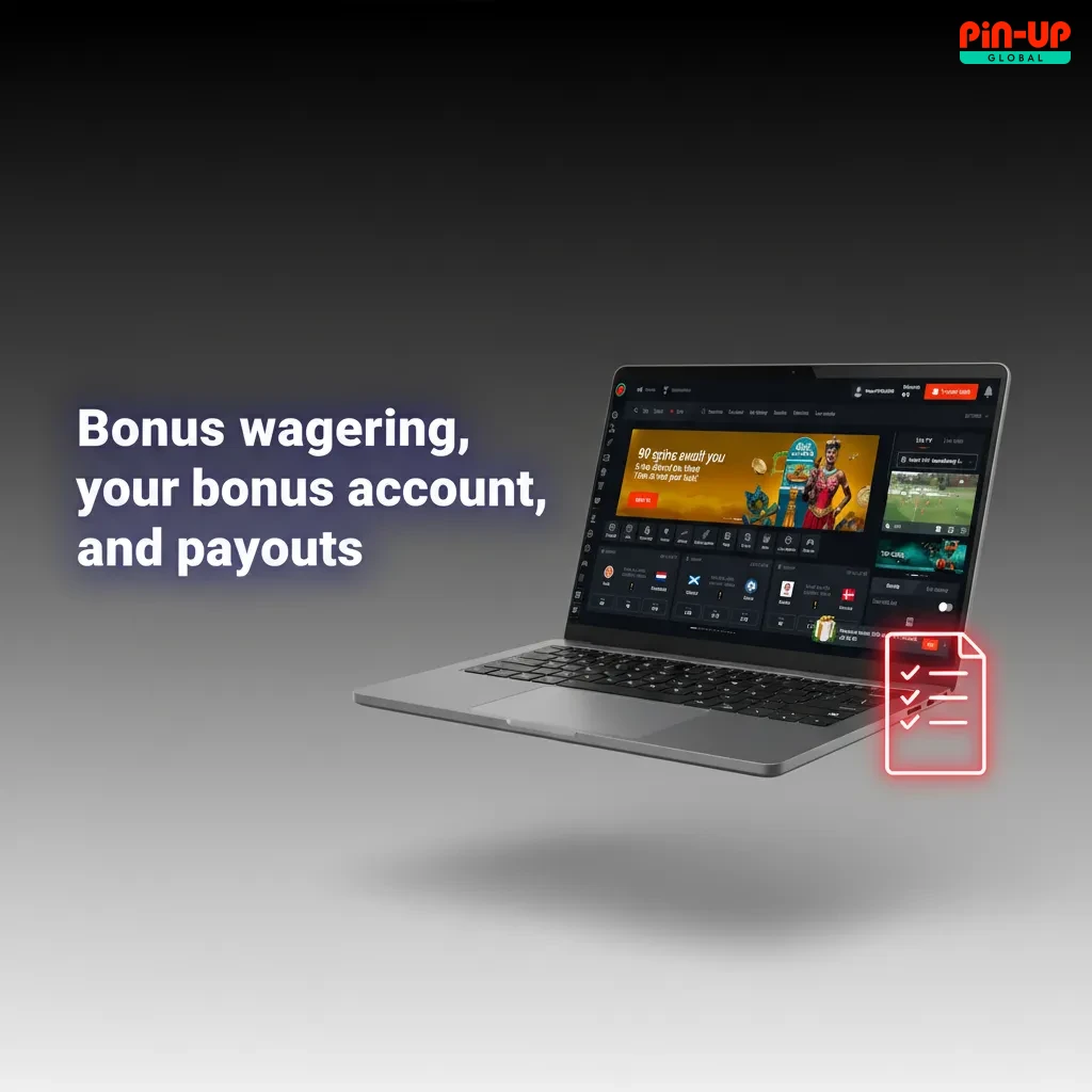 Bonus wagering overview: cash used first, bonus account locked until cleared; slots count more; limits, ID checks may apply.