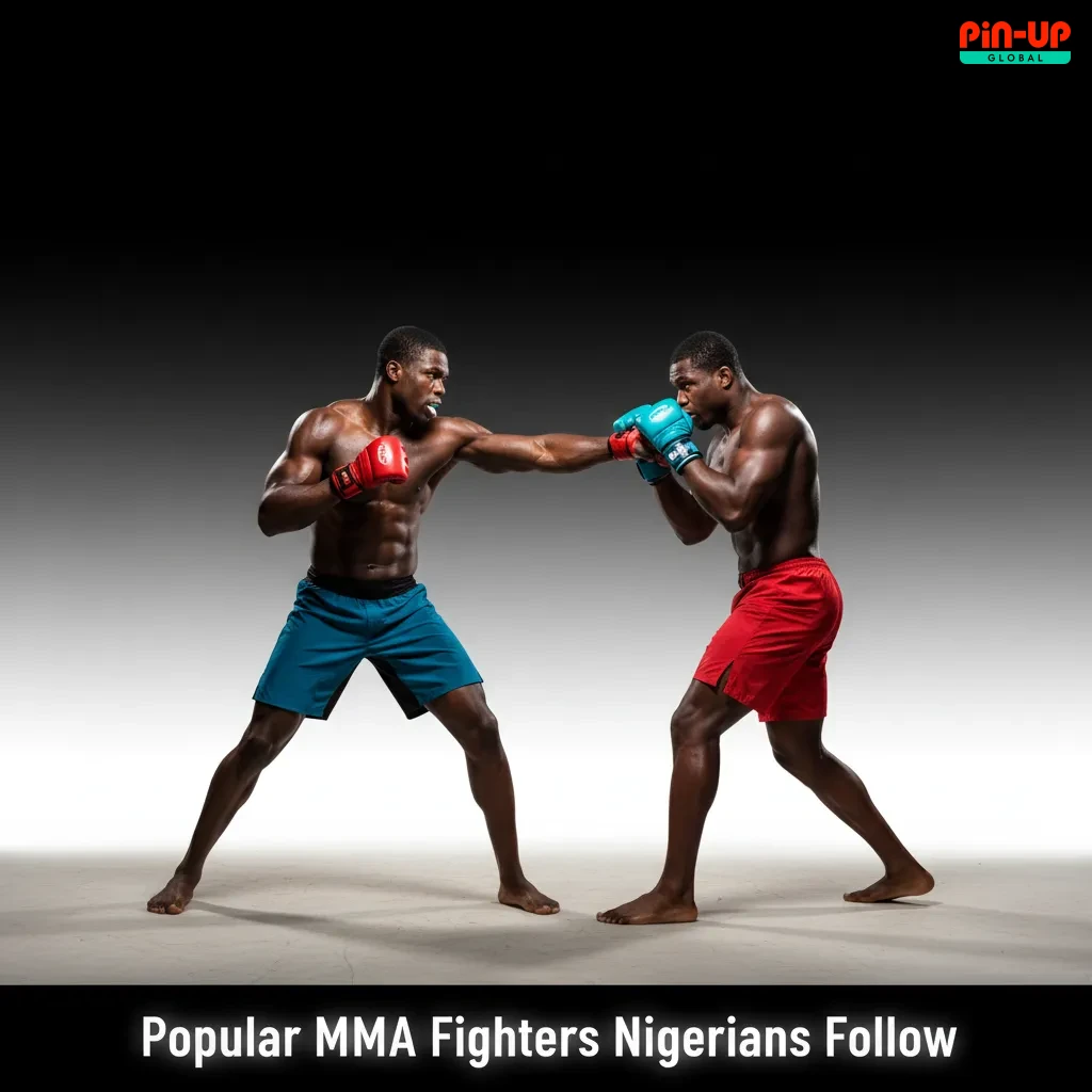 Graphic of MMA stars Nigerians follow—Adesanya, Usman, Volkanovski, Makhachev, Jones, Edwards, O'Malley—with style notes.