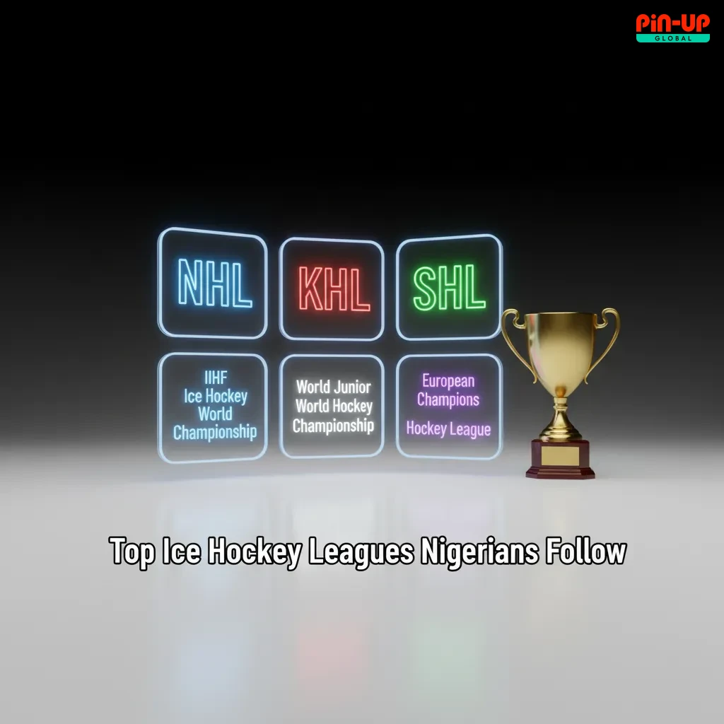 Top ice hockey leagues Nigerians follow with betting markets: NHL, KHL, IIHF, Olympics, SHL, Liiga, DEL.