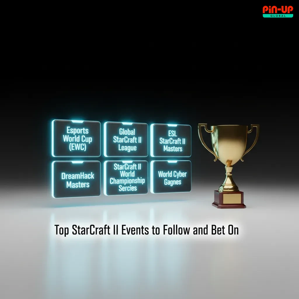 Top StarCraft II events to follow and bet on: EWC, GSL, ESL Masters, IEM Katowice, TSL, HomeStory Cup, WTL, qualifiers.