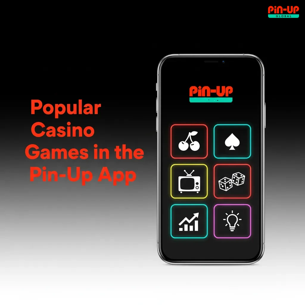 Pin-Up App screen with slots, blackjack, roulette, baccarat, live casino, crash games, and a Sports/Casino switch.
